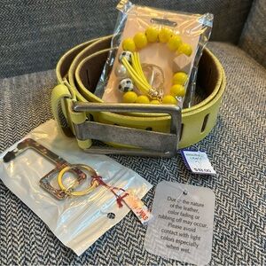 Free People We the Free Jona Belt Distressed Leather Johnny Was Boho Keychain